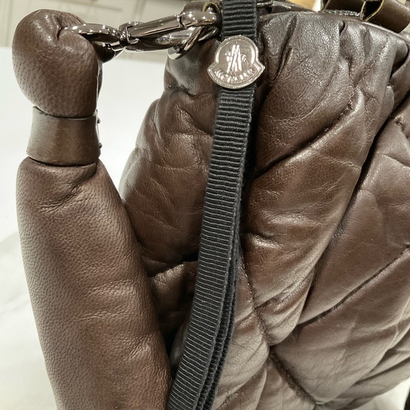 Moncler Brown Leather Made in Italy 2 Way Bag EUC - Picture 7 of 14